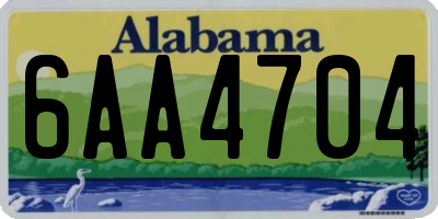 AL license plate 6AA4704
