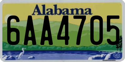 AL license plate 6AA4705