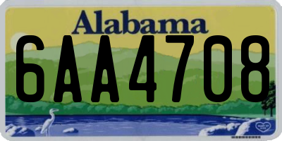AL license plate 6AA4708