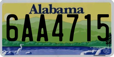 AL license plate 6AA4715