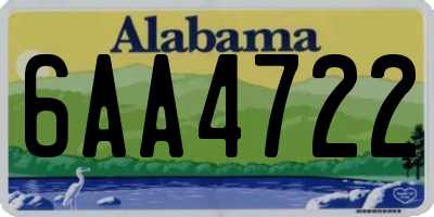 AL license plate 6AA4722