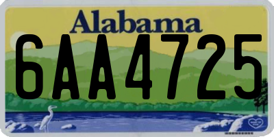 AL license plate 6AA4725