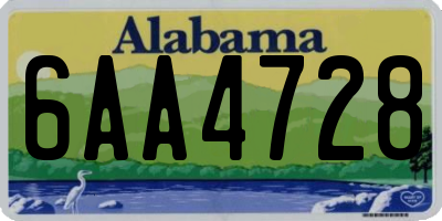 AL license plate 6AA4728