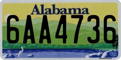 AL license plate 6AA4736