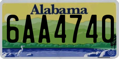 AL license plate 6AA4740