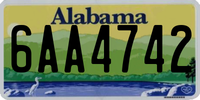 AL license plate 6AA4742