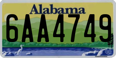 AL license plate 6AA4749
