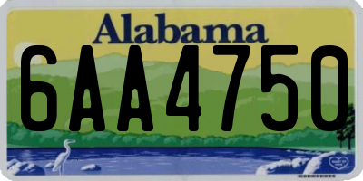 AL license plate 6AA4750
