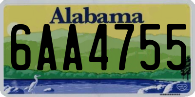 AL license plate 6AA4755