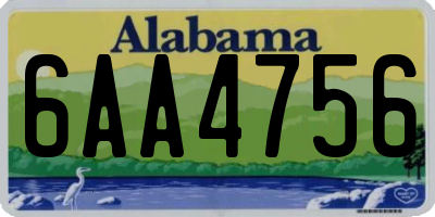 AL license plate 6AA4756