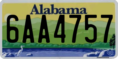 AL license plate 6AA4757