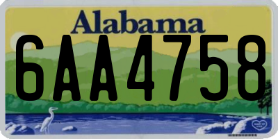 AL license plate 6AA4758