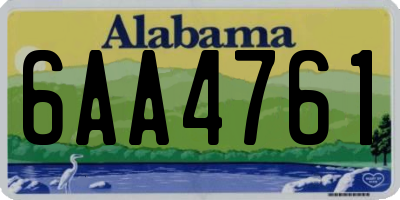 AL license plate 6AA4761
