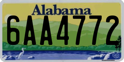 AL license plate 6AA4772