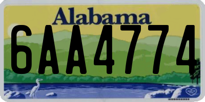 AL license plate 6AA4774