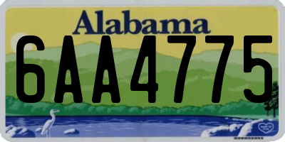 AL license plate 6AA4775