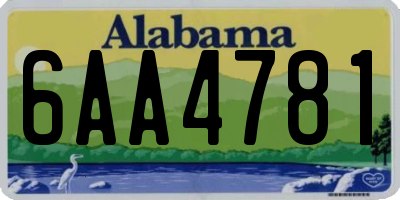 AL license plate 6AA4781