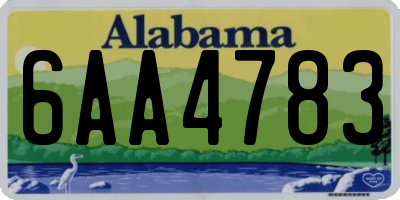 AL license plate 6AA4783