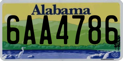 AL license plate 6AA4786