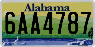 AL license plate 6AA4787