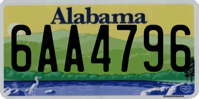 AL license plate 6AA4796