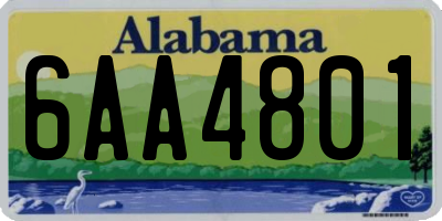 AL license plate 6AA4801