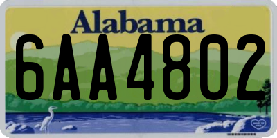 AL license plate 6AA4802