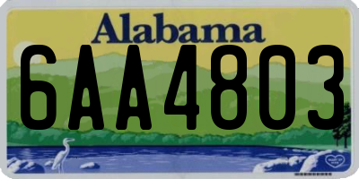 AL license plate 6AA4803