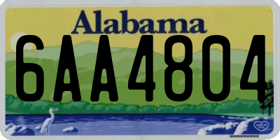 AL license plate 6AA4804