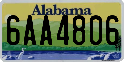 AL license plate 6AA4806