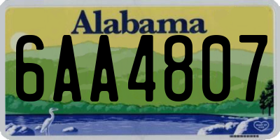 AL license plate 6AA4807