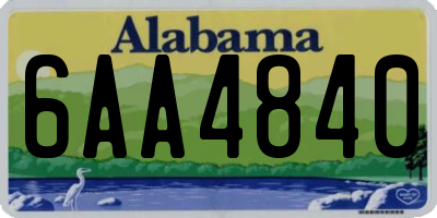 AL license plate 6AA4840