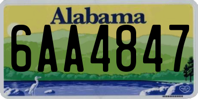 AL license plate 6AA4847