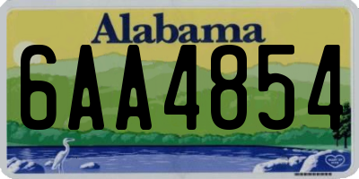 AL license plate 6AA4854