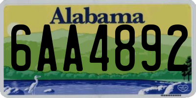 AL license plate 6AA4892