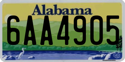 AL license plate 6AA4905
