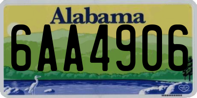 AL license plate 6AA4906