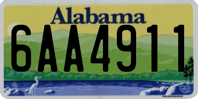 AL license plate 6AA4911