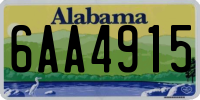 AL license plate 6AA4915