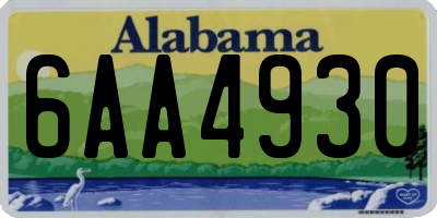 AL license plate 6AA4930