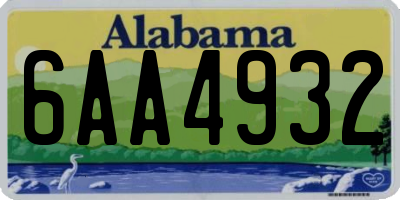 AL license plate 6AA4932
