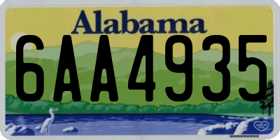 AL license plate 6AA4935