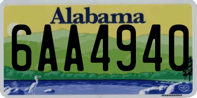 AL license plate 6AA4940