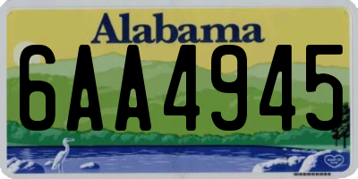 AL license plate 6AA4945