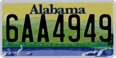 AL license plate 6AA4949