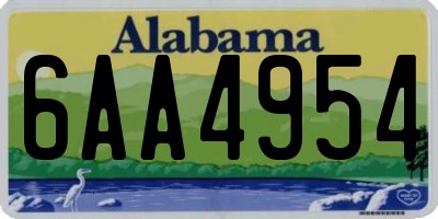 AL license plate 6AA4954