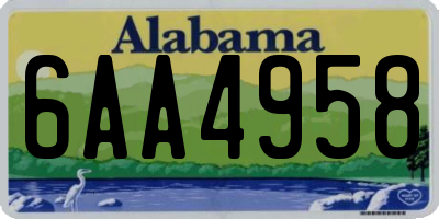 AL license plate 6AA4958