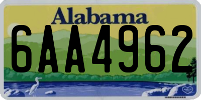 AL license plate 6AA4962