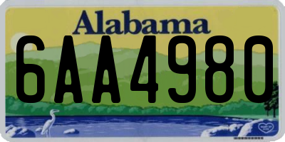AL license plate 6AA4980