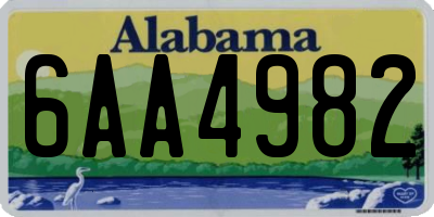 AL license plate 6AA4982
